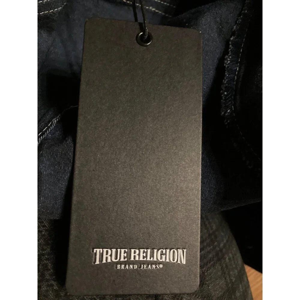 True Religion Fitted Denim Shirt Blue Wash - Size Small, New with Tags - Picture 6 of 6